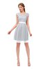 ColsBM Izzy Glacier Gray Bridesmaid Dresses Zip up Pleated Mini Short Sleeve A-line Elegant