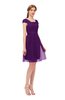 ColsBM Izzy Magic Purple Bridesmaid Dresses Zip up Pleated Mini Short Sleeve A-line Elegant