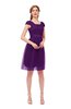 ColsBM Izzy Magic Purple Bridesmaid Dresses Zip up Pleated Mini Short Sleeve A-line Elegant
