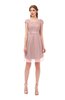 ColsBM Izzy Nectar Pink Bridesmaid Dresses Zip up Pleated Mini Short Sleeve A-line Elegant