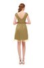 ColsBM Izzy Prairie Sand Bridesmaid Dresses Zip up Pleated Mini Short Sleeve A-line Elegant
