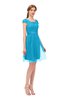 ColsBM Izzy Turquoise Bridesmaid Dresses Zip up Pleated Mini Short Sleeve A-line Elegant