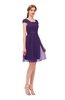 ColsBM Izzy Violet Bridesmaid Dresses Zip up Pleated Mini Short Sleeve A-line Elegant