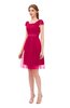 ColsBM Izzy Virtual Pink Bridesmaid Dresses Zip up Pleated Mini Short Sleeve A-line Elegant