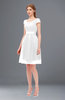 ColsBM Izzy White Bridesmaid Dresses Zip up Pleated Mini Short Sleeve A-line Elegant