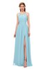 ColsBM Hadley Aqua Bridesmaid Dresses A-line Zip up Halter Sexy Floor Length Sleeveless