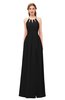 ColsBM Hadley Black Bridesmaid Dresses A-line Zip up Halter Sexy Floor Length Sleeveless