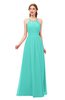 ColsBM Hadley Blue Turquoise Bridesmaid Dresses A-line Zip up Halter Sexy Floor Length Sleeveless