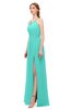 ColsBM Hadley Blue Turquoise Bridesmaid Dresses A-line Zip up Halter Sexy Floor Length Sleeveless
