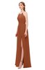 ColsBM Hadley Bombay Brown Bridesmaid Dresses A-line Zip up Halter Sexy Floor Length Sleeveless