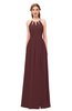 ColsBM Hadley Burgundy Bridesmaid Dresses A-line Zip up Halter Sexy Floor Length Sleeveless