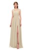 ColsBM Hadley Champagne Bridesmaid Dresses A-line Zip up Halter Sexy Floor Length Sleeveless