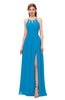 ColsBM Hadley Cornflower Blue Bridesmaid Dresses A-line Zip up Halter Sexy Floor Length Sleeveless