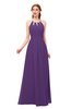 ColsBM Hadley Dark Purple Bridesmaid Dresses A-line Zip up Halter Sexy Floor Length Sleeveless