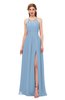 ColsBM Hadley Dusty Blue Bridesmaid Dresses A-line Zip up Halter Sexy Floor Length Sleeveless