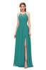 ColsBM Hadley Emerald Green Bridesmaid Dresses A-line Zip up Halter Sexy Floor Length Sleeveless