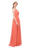 ColsBM Hadley Fusion Coral Bridesmaid Dresses A-line Zip up Halter Sexy Floor Length Sleeveless
