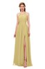 ColsBM Hadley Gold Bridesmaid Dresses A-line Zip up Halter Sexy Floor Length Sleeveless