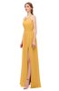 ColsBM Hadley Golden Cream Bridesmaid Dresses A-line Zip up Halter Sexy Floor Length Sleeveless