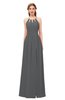 ColsBM Hadley Grey Bridesmaid Dresses A-line Zip up Halter Sexy Floor Length Sleeveless