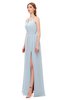 ColsBM Hadley Illusion Blue Bridesmaid Dresses A-line Zip up Halter Sexy Floor Length Sleeveless