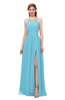 ColsBM Hadley Light Blue Bridesmaid Dresses A-line Zip up Halter Sexy Floor Length Sleeveless