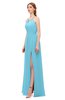 ColsBM Hadley Light Blue Bridesmaid Dresses A-line Zip up Halter Sexy Floor Length Sleeveless
