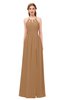 ColsBM Hadley Light Brown Bridesmaid Dresses A-line Zip up Halter Sexy Floor Length Sleeveless