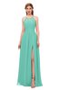 ColsBM Hadley Mint Green Bridesmaid Dresses A-line Zip up Halter Sexy Floor Length Sleeveless