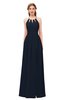 ColsBM Hadley Navy Blue Bridesmaid Dresses A-line Zip up Halter Sexy Floor Length Sleeveless