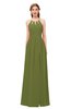 ColsBM Hadley Olive Green Bridesmaid Dresses A-line Zip up Halter Sexy Floor Length Sleeveless