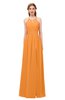 ColsBM Hadley Orange Bridesmaid Dresses A-line Zip up Halter Sexy Floor Length Sleeveless
