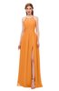 ColsBM Hadley Orange Bridesmaid Dresses A-line Zip up Halter Sexy Floor Length Sleeveless