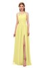 ColsBM Hadley Pastel Yellow Bridesmaid Dresses A-line Zip up Halter Sexy Floor Length Sleeveless