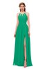 ColsBM Hadley Pepper Green Bridesmaid Dresses A-line Zip up Halter Sexy Floor Length Sleeveless