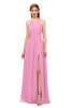 ColsBM Hadley Pink Bridesmaid Dresses A-line Zip up Halter Sexy Floor Length Sleeveless
