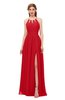 ColsBM Hadley Red Bridesmaid Dresses A-line Zip up Halter Sexy Floor Length Sleeveless