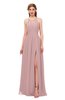 ColsBM Hadley Silver Pink Bridesmaid Dresses A-line Zip up Halter Sexy Floor Length Sleeveless