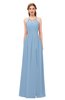 ColsBM Hadley Sky Blue Bridesmaid Dresses A-line Zip up Halter Sexy Floor Length Sleeveless