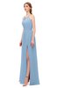 ColsBM Hadley Sky Blue Bridesmaid Dresses A-line Zip up Halter Sexy Floor Length Sleeveless