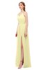 ColsBM Hadley Soft Yellow Bridesmaid Dresses A-line Zip up Halter Sexy Floor Length Sleeveless