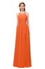 ColsBM Hadley Tangerine Bridesmaid Dresses A-line Zip up Halter Sexy Floor Length Sleeveless