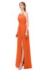 ColsBM Hadley Tangerine Bridesmaid Dresses A-line Zip up Halter Sexy Floor Length Sleeveless