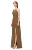 ColsBM Hadley Truffle Bridesmaid Dresses A-line Zip up Halter Sexy Floor Length Sleeveless