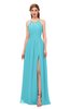 ColsBM Hadley Turquoise Bridesmaid Dresses A-line Zip up Halter Sexy Floor Length Sleeveless