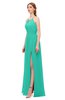 ColsBM Hadley Viridian Green Bridesmaid Dresses A-line Zip up Halter Sexy Floor Length Sleeveless