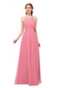 ColsBM Hadley Watermelon Bridesmaid Dresses A-line Zip up Halter Sexy Floor Length Sleeveless