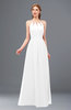 ColsBM Hadley White Bridesmaid Dresses A-line Zip up Halter Sexy Floor Length Sleeveless