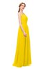 ColsBM Hadley Yellow Bridesmaid Dresses A-line Zip up Halter Sexy Floor Length Sleeveless