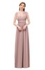 ColsBM Freya Blush Pink Bridesmaid Dresses Floor Length V-neck A-line Sleeveless Sexy Zip up